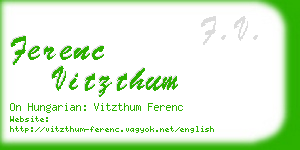 ferenc vitzthum business card